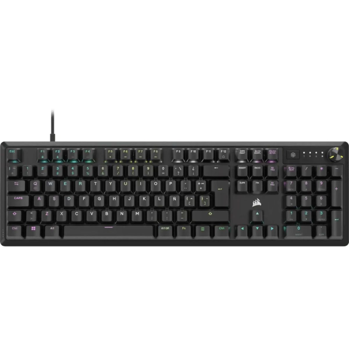 CORSAIR - Teclado mecánico para juegos K70 CORE RGB Negro SP