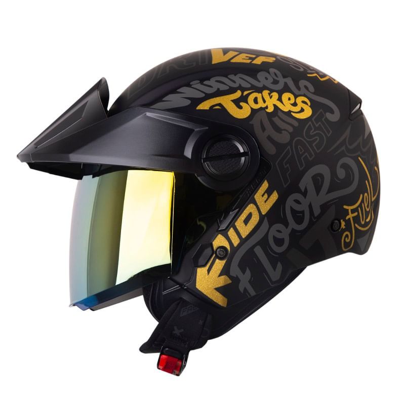 SHAFT - CASCO ABIERTO SHAFT SH-212 RACER NEGRO ORO MATE TALLA XL
