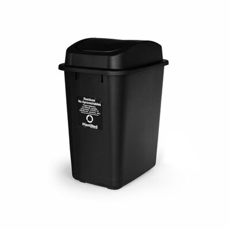 PLASTIRED - PAPELERA VAIVEN ESENCIAL 40L X 12 UND NEGRA