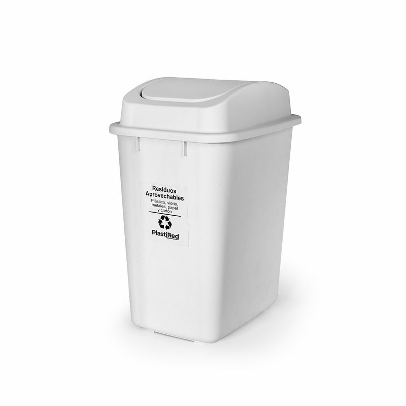 PLASTIRED - PAPELERA VAIVEN ESENCIAL 40L X 12 UND BLANCO