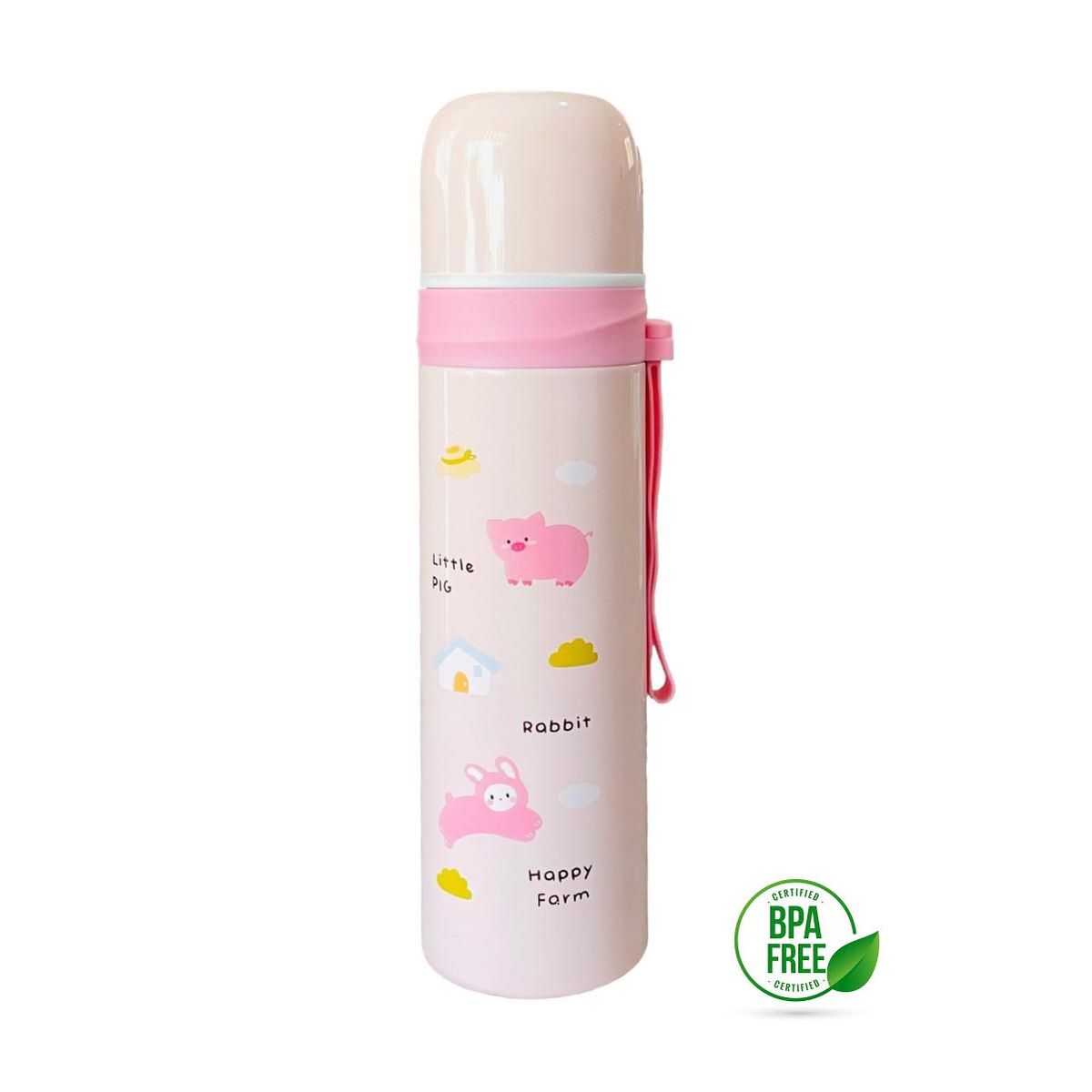 MUNDO BEBE - Termo Acero Inoxidable Para Bebe De 450 Ml Rosado