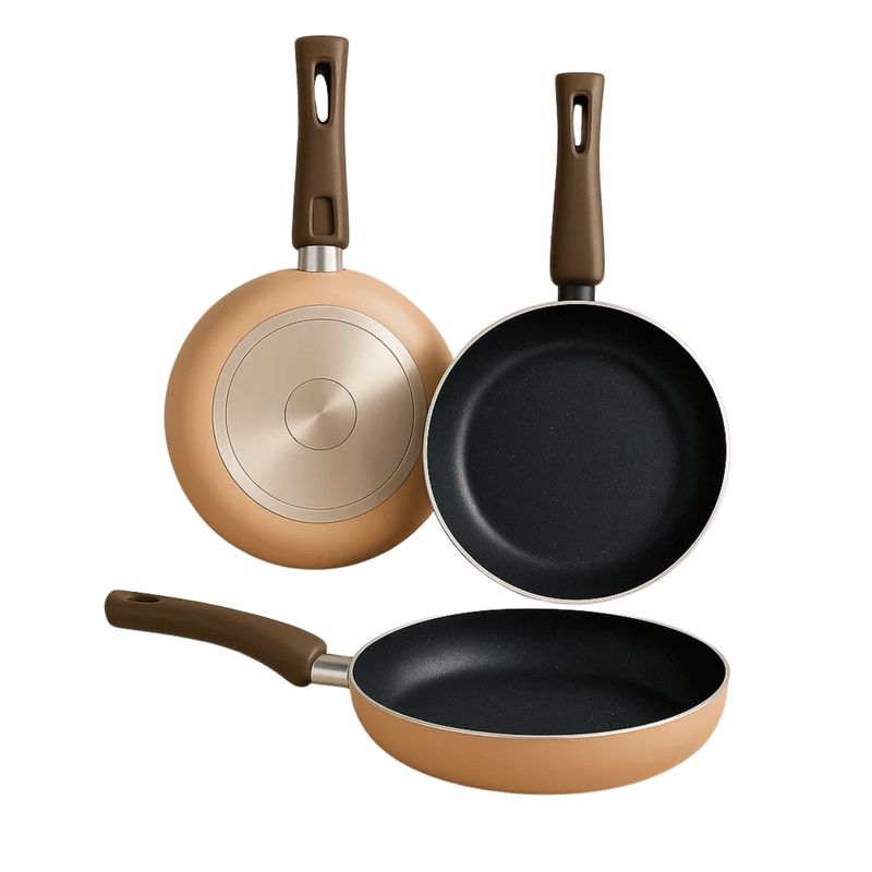 KITCHENWARE - Set x3 Sartenes Tasty (18 cm, 20 cm, 24 cm) en Aluminio Prensado