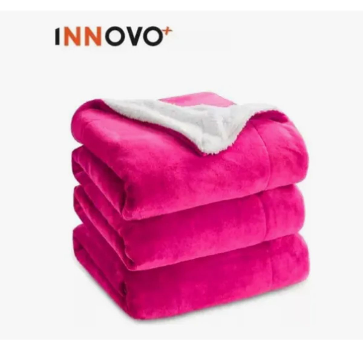 INNOVA - Cobija Cubre Cama Manta Ovejera Terciopelo 180x240 Cm Fucsia