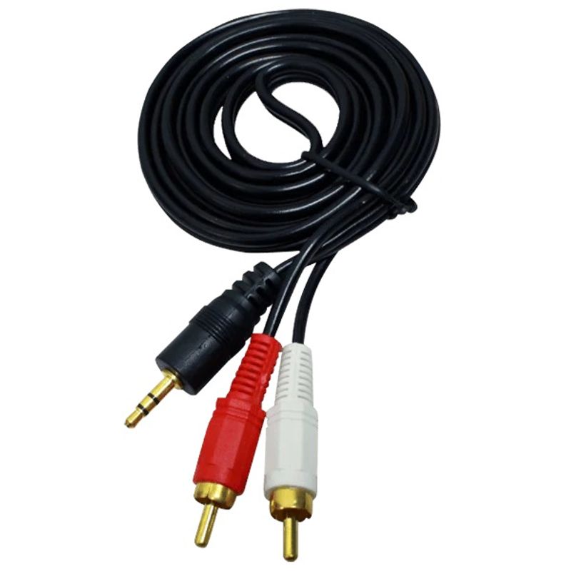 UNITEC - Cable 2x1 Auxiliar Audio 1.8 Metros 3.5mm Auxiliar Rca Stere