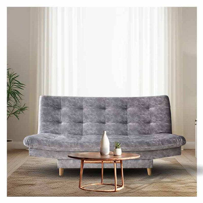 GENERICO - Sofá cama  Click Clack clasic, tela antifluido gris plata, 3 puestos