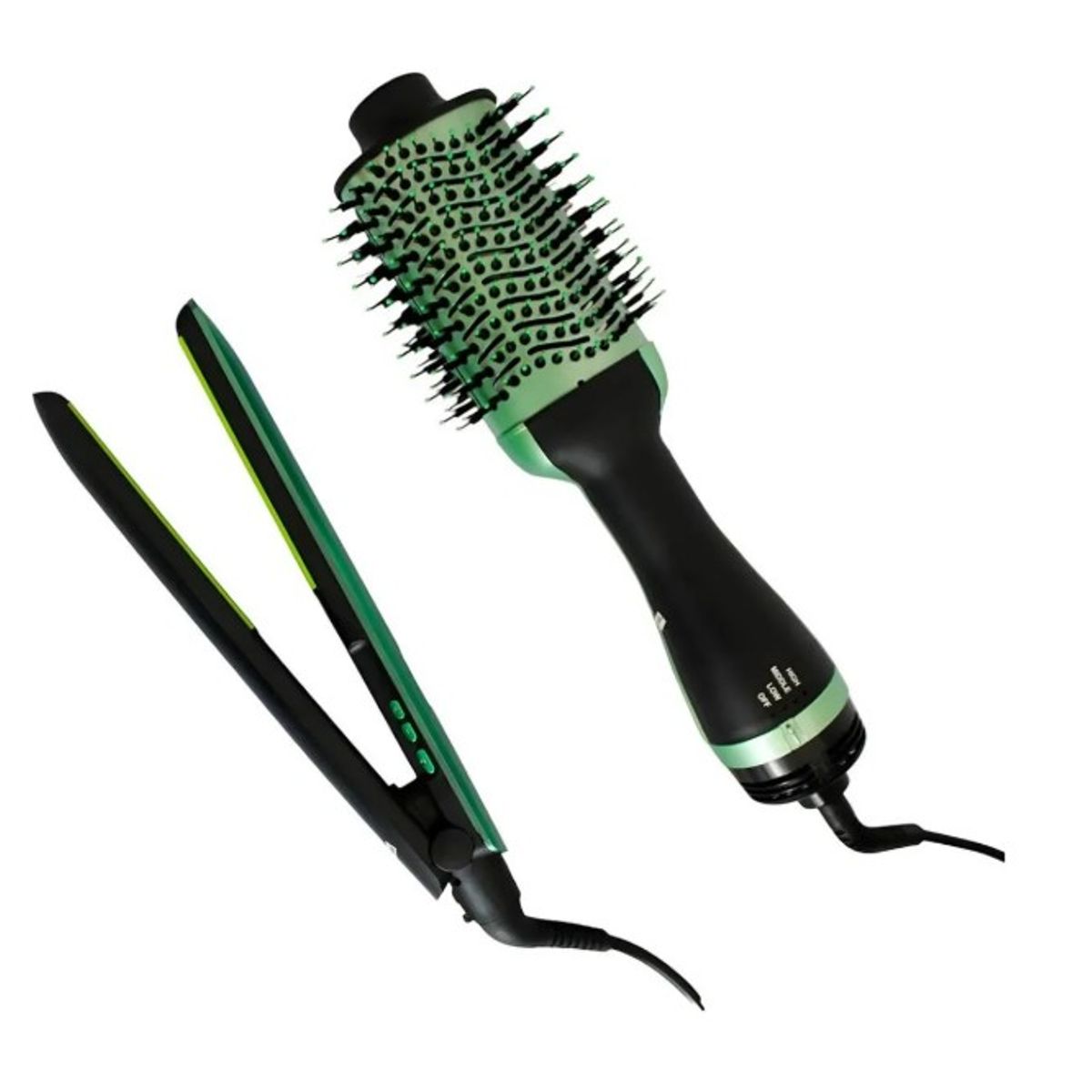 GENERICO - Super Combo Plancha + Cepillo Secador Aguacate