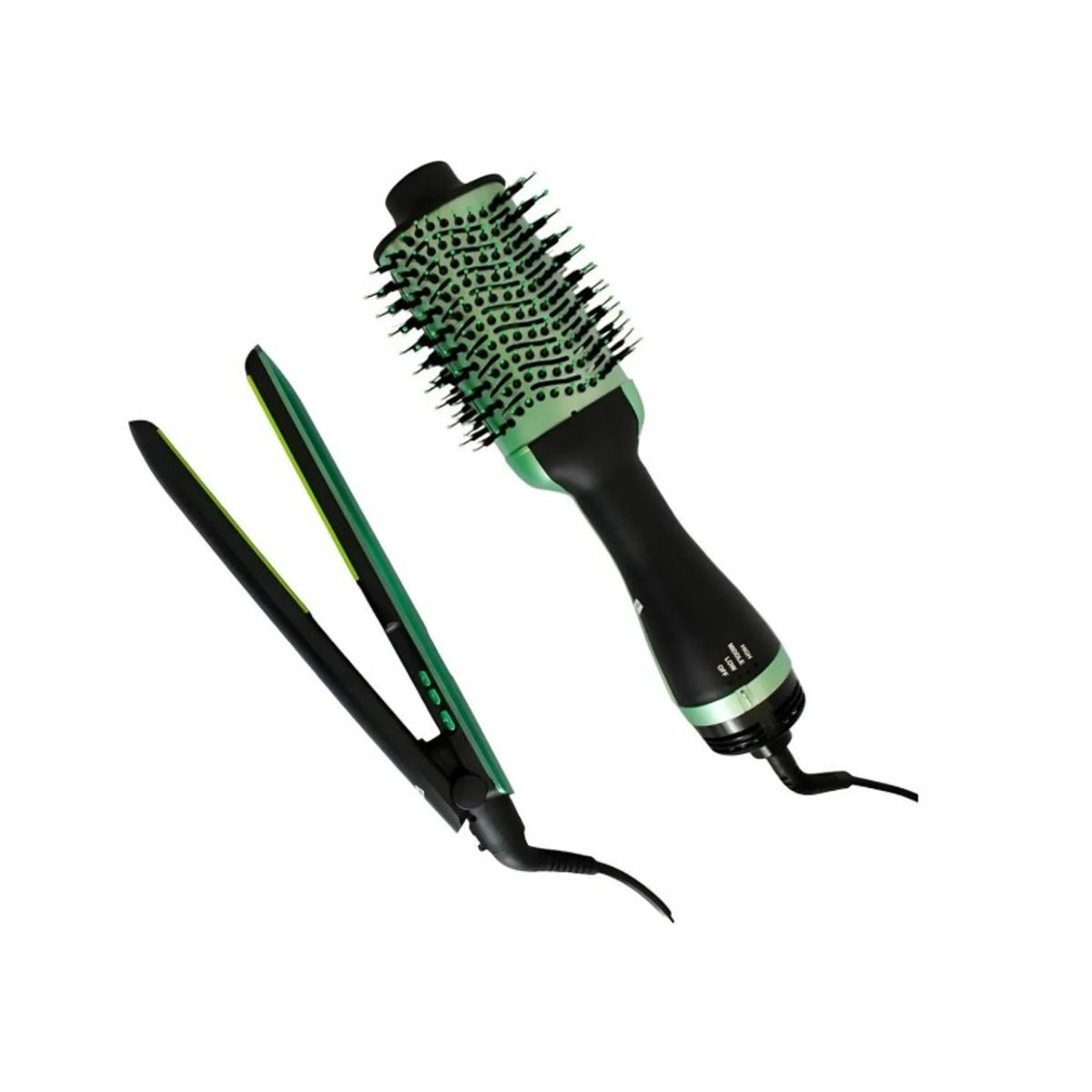 GENERICO - Super Combo Plancha + Cepillo Secador Aguacate