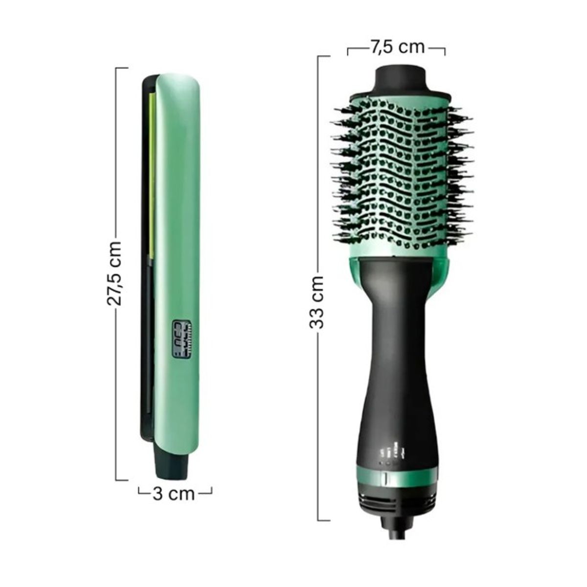 GENERICO - Super Combo Plancha + Cepillo Secador Aguacate