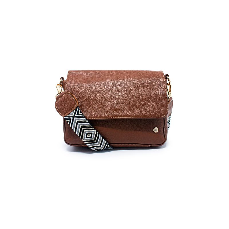 MACOLY - Bolso Manos Libres M403 Cuero miel x reata oro