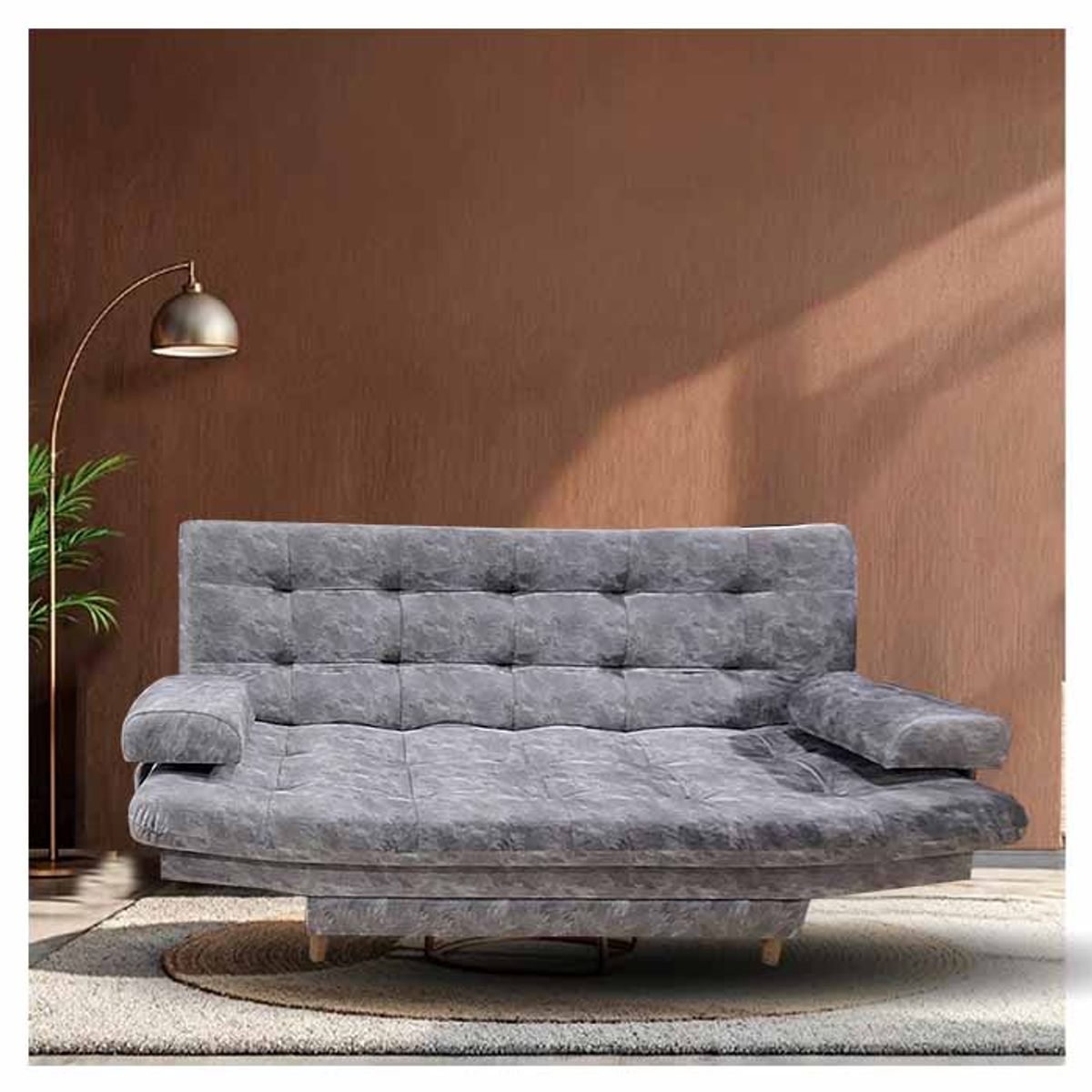 GENERICO - SOFACAMA CONFORD TELA ANTIFLUIDOS GRIS PLATA DE 3 PUESTOS.