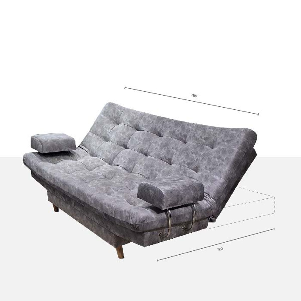 GENERICO - SOFACAMA CONFORD TELA ANTIFLUIDOS GRIS PLATA DE 3 PUESTOS.