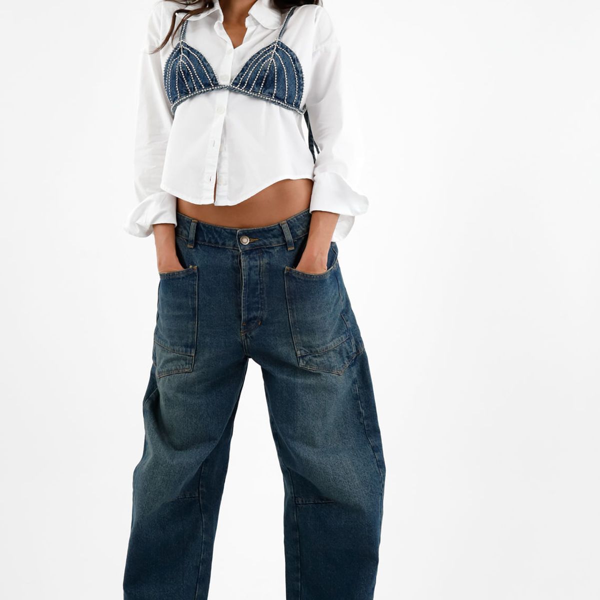 TENNIS - Camisa tipo top azul para mujer