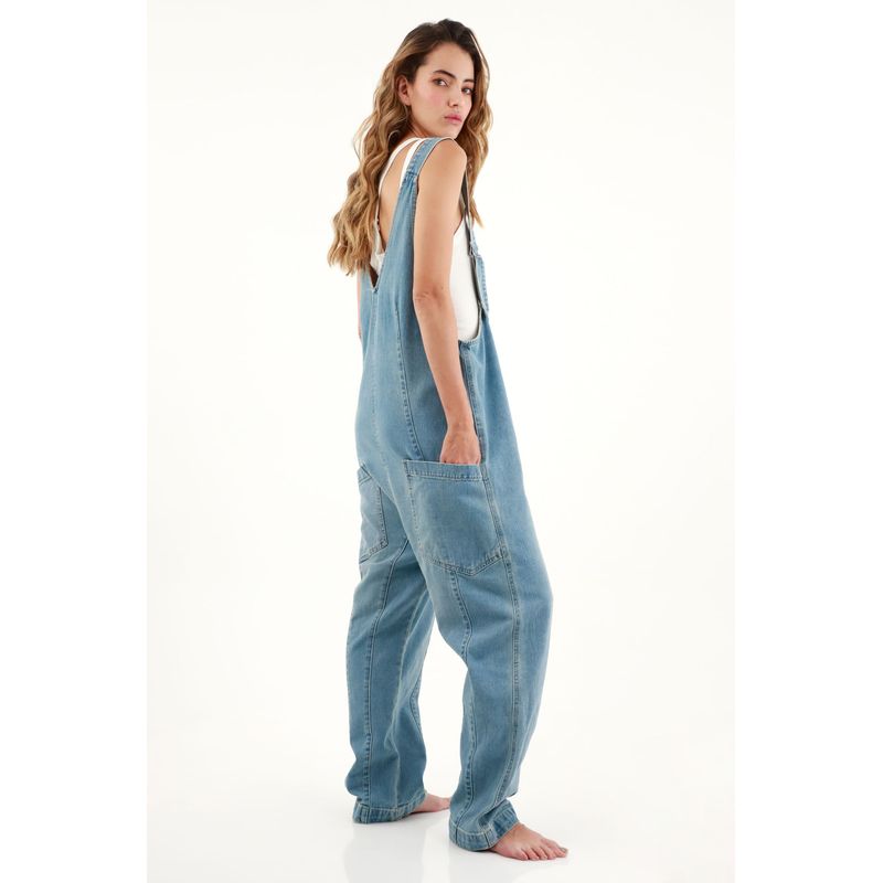 TOPMARK - Overall de pantalón largo azul para mujer
