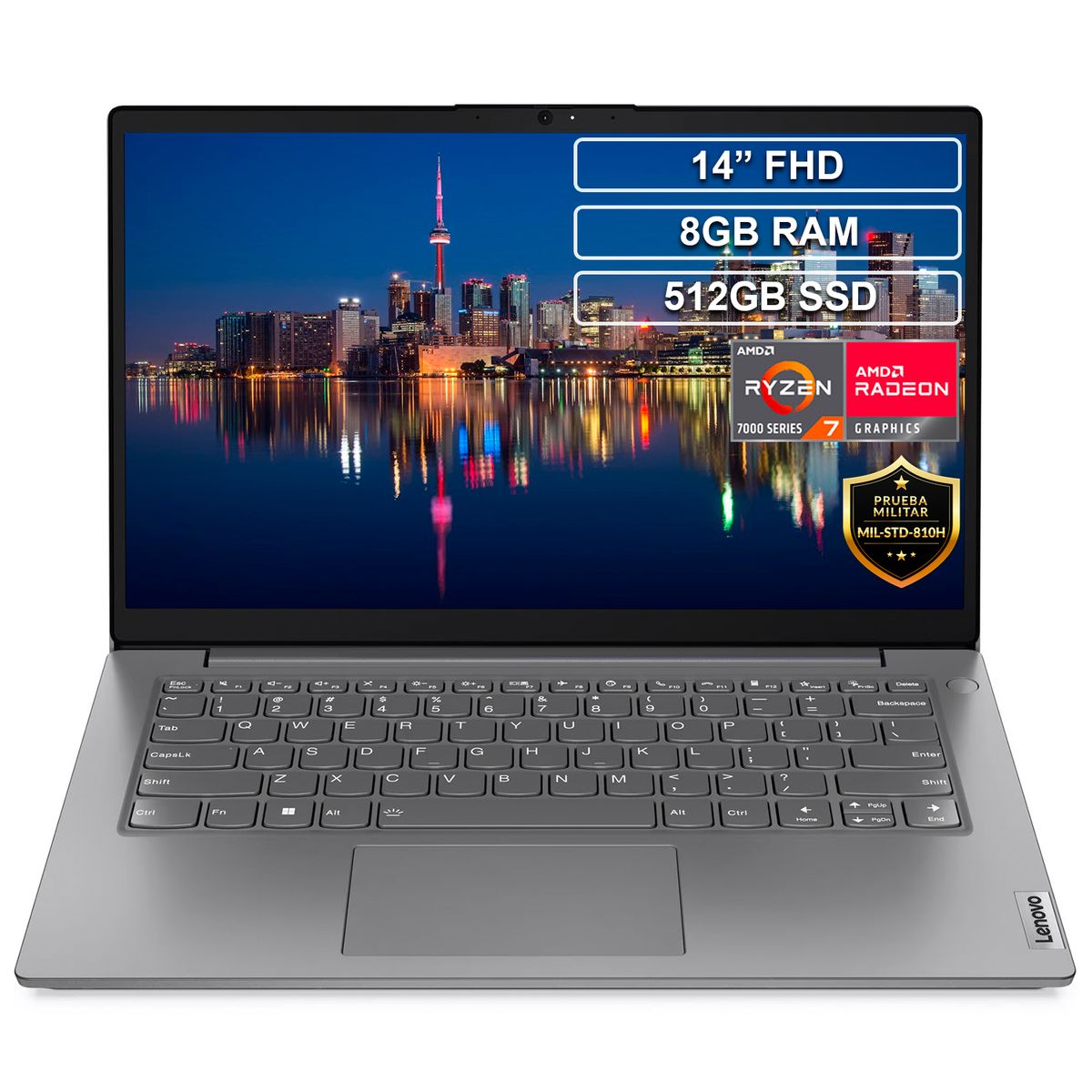 LENOVO - Portatil Lenovo V14 G4 Ryzen 7 7730U 8GB 512GB FHD 14
