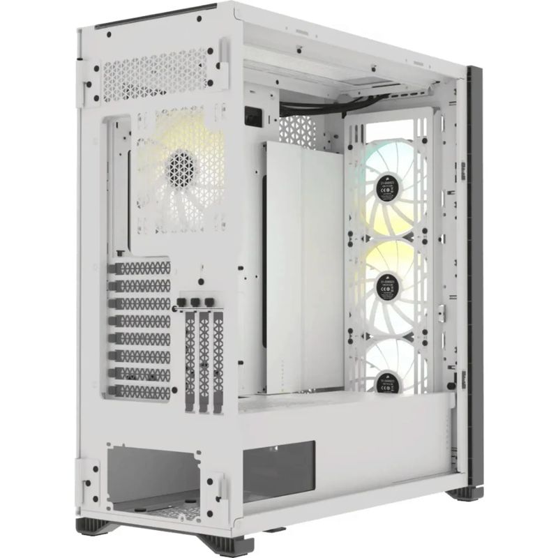 CORSAIR - Chasis inteligente para PC ATX semitorre con cristal templado iCUE 5000X RGB Blanco