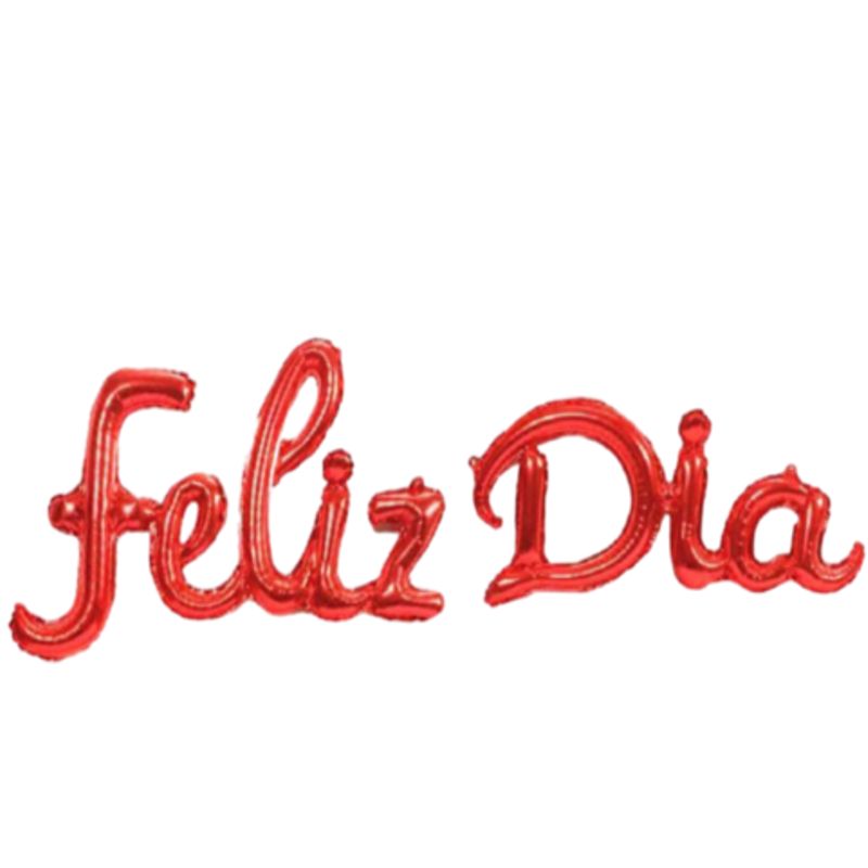 GENERICO - Letrero Inflable Feliz Dia rojo cursivo