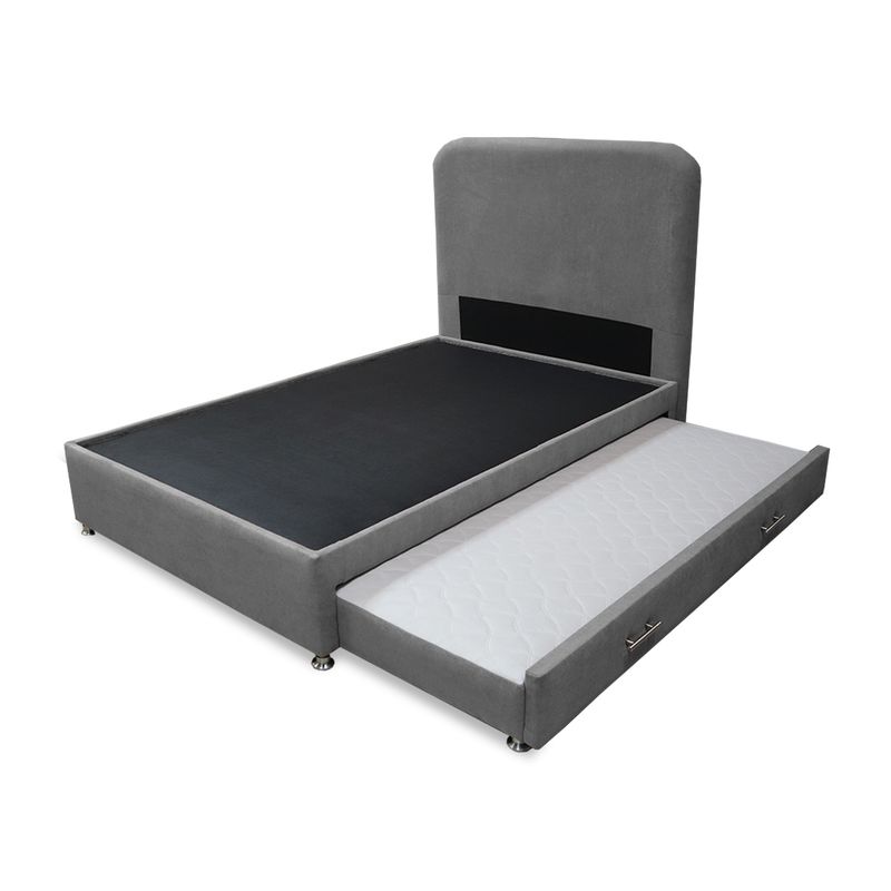GENERICO - Cama Tarima Nido Comfort 120 Semidoble más Espaldar Gris
