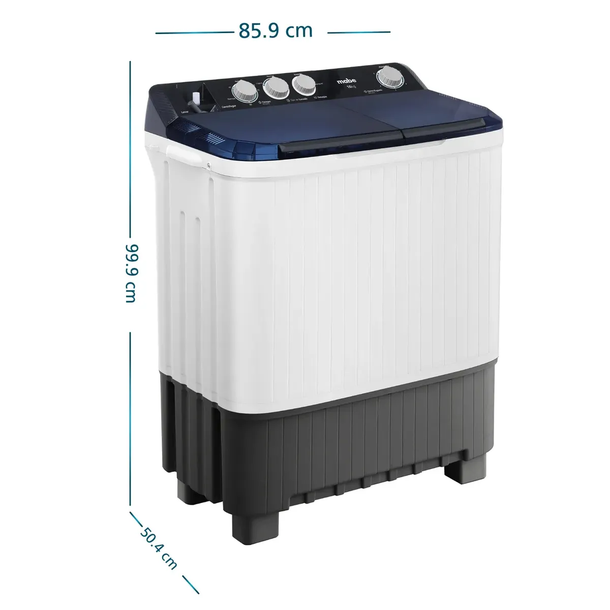 MABE - Lavadora Mabe 2 Tina Semiautomatica 16Kg LMD6124HBAB0 Blanca