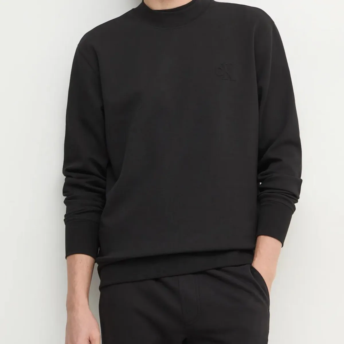CALVIN KLEIN - Saco negro de cuello redondo en tejido interlock suave Calvin Klein