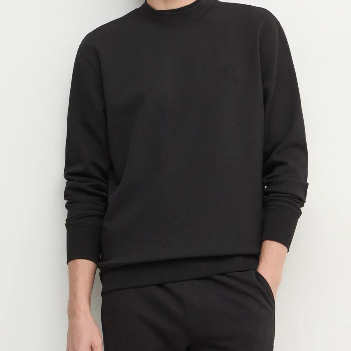 CALVIN KLEIN - Saco negro de cuello redondo en tejido interlock suave Calvin Klein