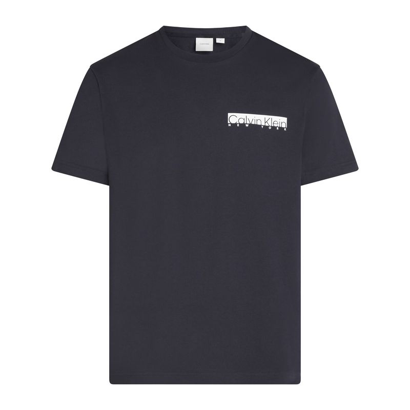 CALVIN KLEIN - Camiseta azul con logotipo en caja Calvin Klein