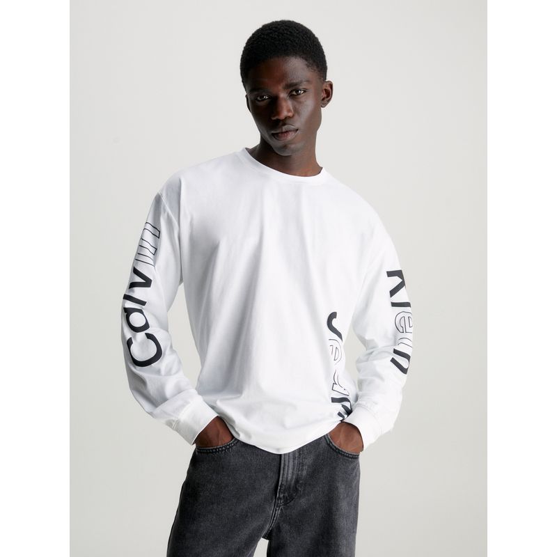 CALVIN KLEIN - Camiseta de manga larga con logo gráfico Calvin Klein