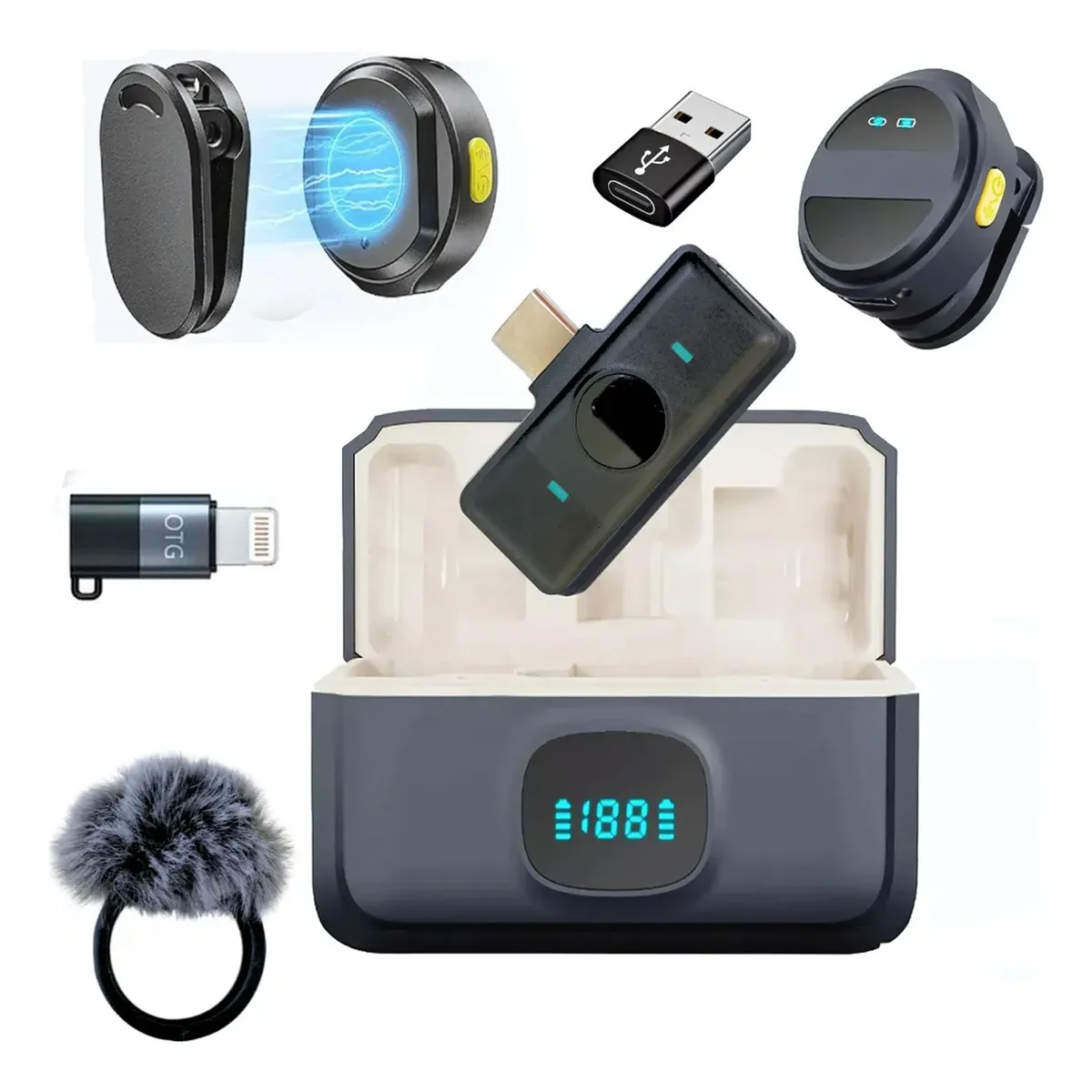 GENERICO - Micrófono De Solapa Inalámbrico Con Imán Magnético Profesional Celular