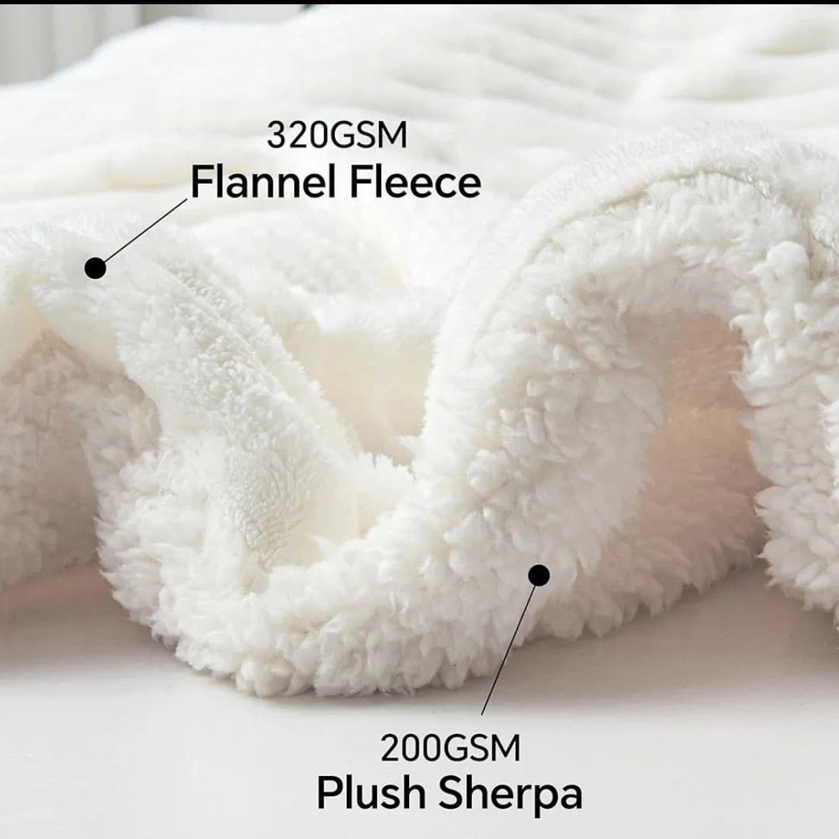 GENERICO - Cobija Ovejero Diseño 3D Doble-Queen 210x190 Color Beige Oscuro