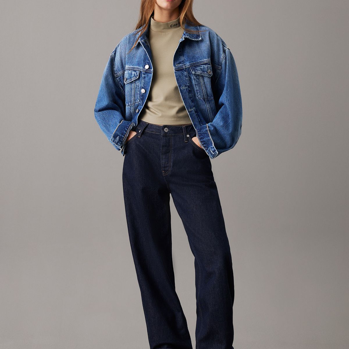 CALVIN KLEIN - Camiseta Verde manga larga punto milano Calvin Klein