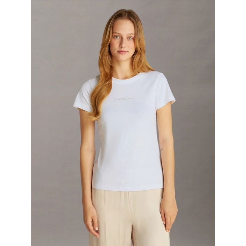 CALVIN KLEIN - Camiseta blanca slim con logo Calvin Klein