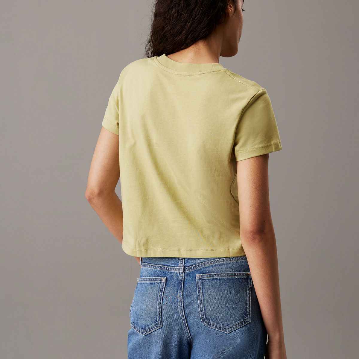 CALVIN KLEIN - Camiseta verde slim con logo Calvin Klein