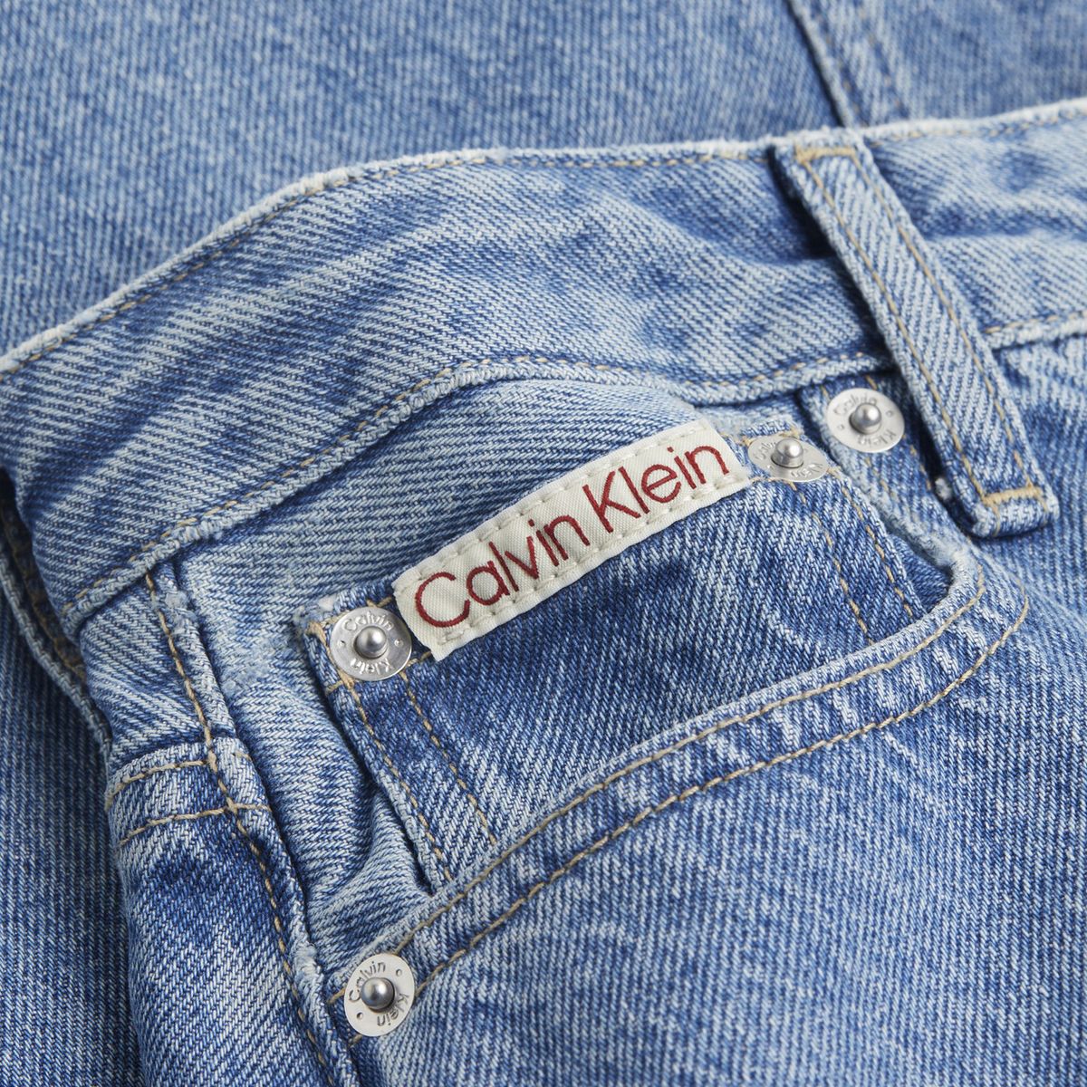 CALVIN KLEIN - Falda azul denim maxi con abertura Calvin Klein