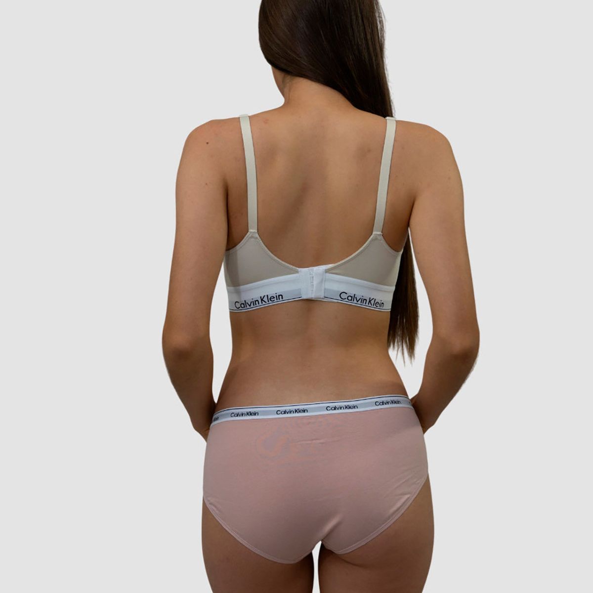 CALVIN KLEIN - Panty beige hipster - modern logo Calvin Klein