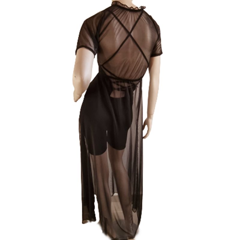 VIA7 - set de enterizo corto espalda cruzada mas malla larga strapless
