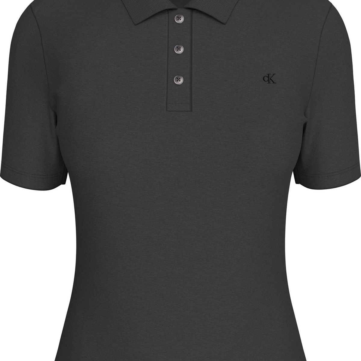 CALVIN KLEIN - Polo negro slim de punto de algodón Calvin Klein