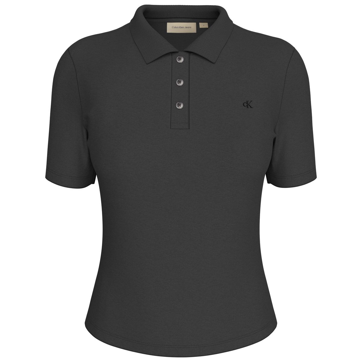 CALVIN KLEIN - Polo negro slim de punto de algodón Calvin Klein