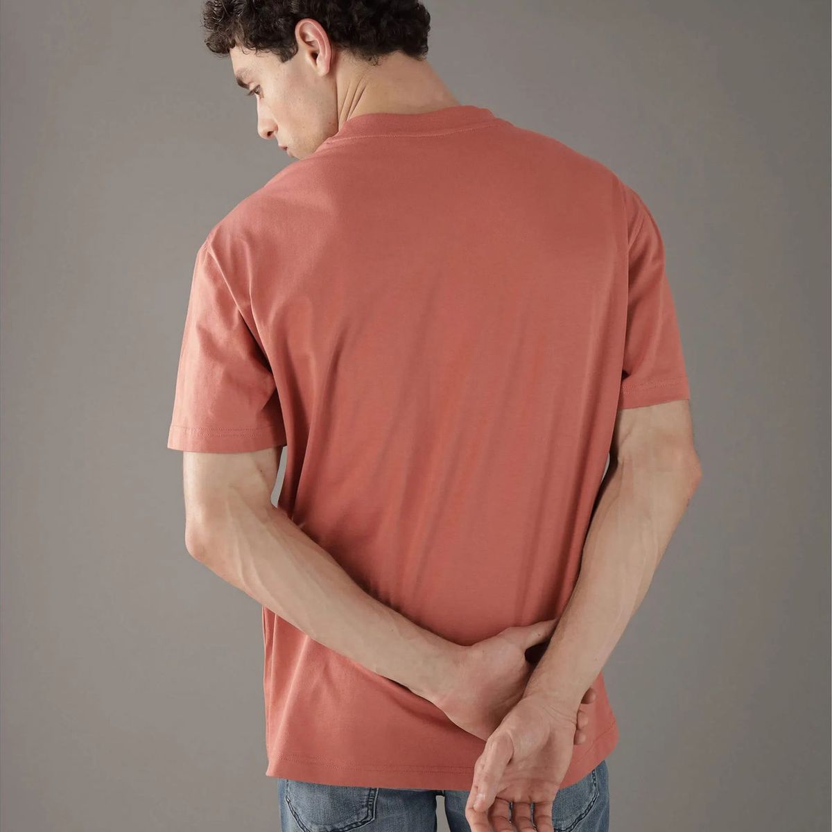 CALVIN KLEIN - Camiseta naranja con monograma Calvin Klein