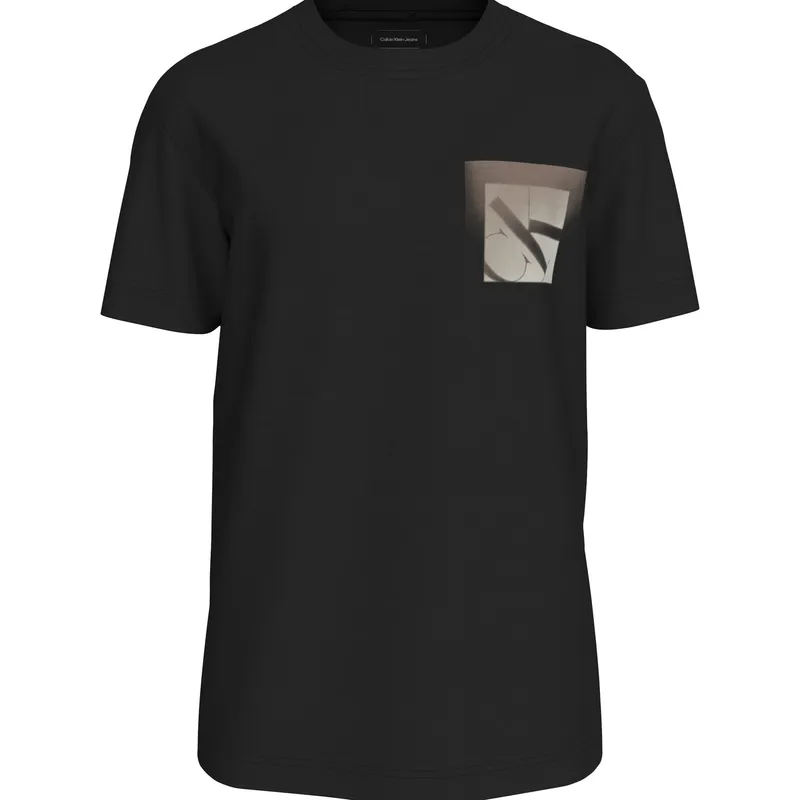 CALVIN KLEIN - Camiseta negra suave con monograma en caja Calvin Klein