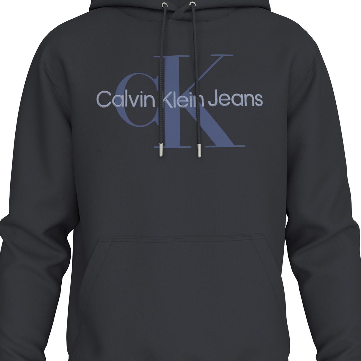 CALVIN KLEIN - Buzo negro con capota con monograma Calvin Klein
