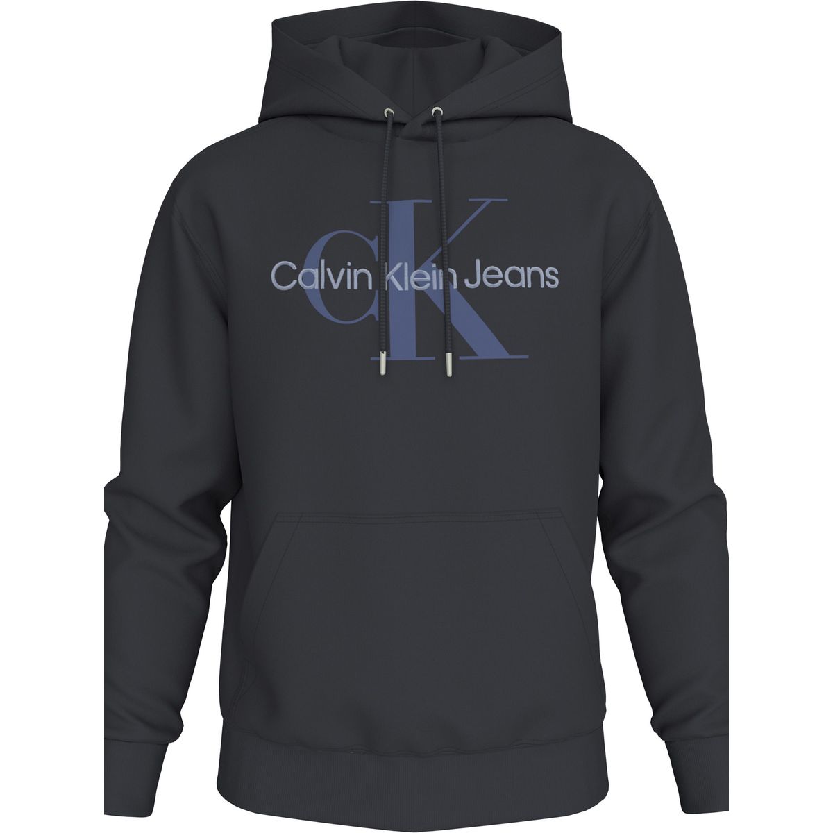 CALVIN KLEIN - Buzo negro con capota con monograma Calvin Klein