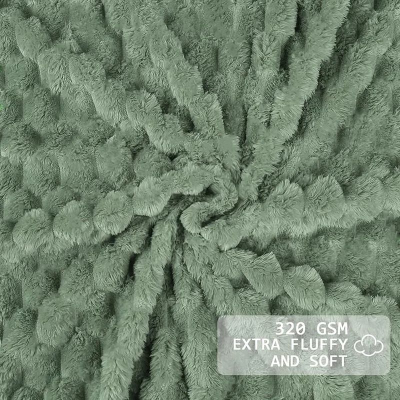 GENERICO - Cobija Ovejero Diseño 3D Doble-Queen 210x190 Color Verde Militar