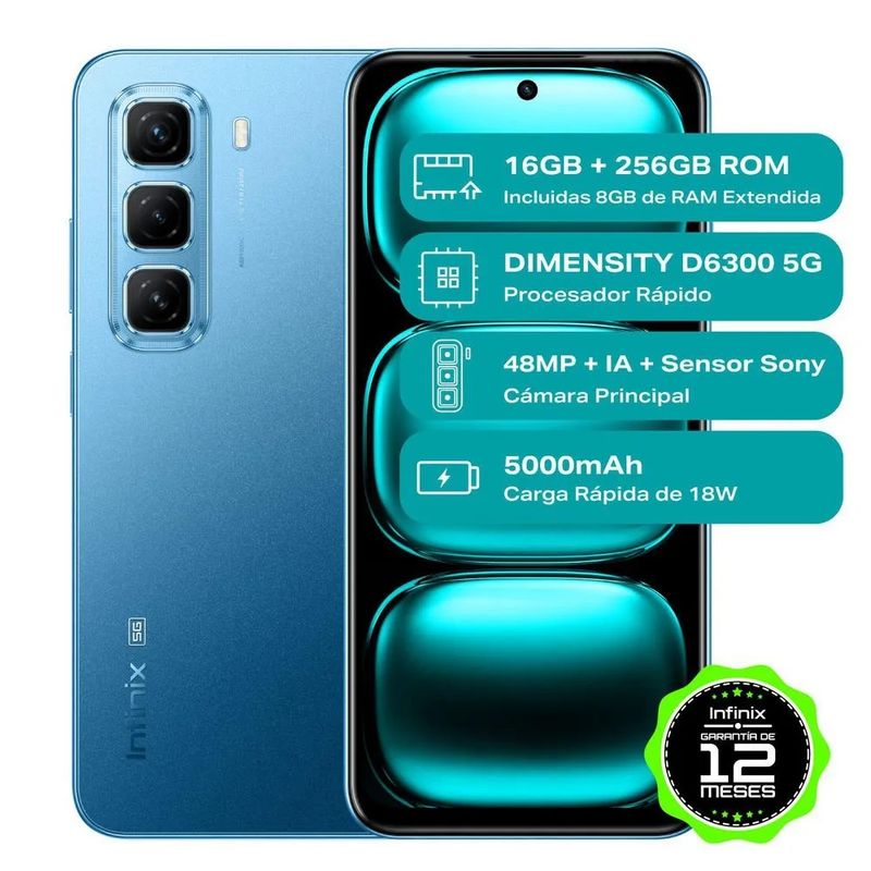 INFINIX - Infinix Hot 50 5G 256Gb 8 Ram Azul