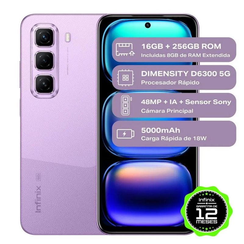 INFINIX - Infinix Hot 50 5G 256Gb 8 Ram Purpura