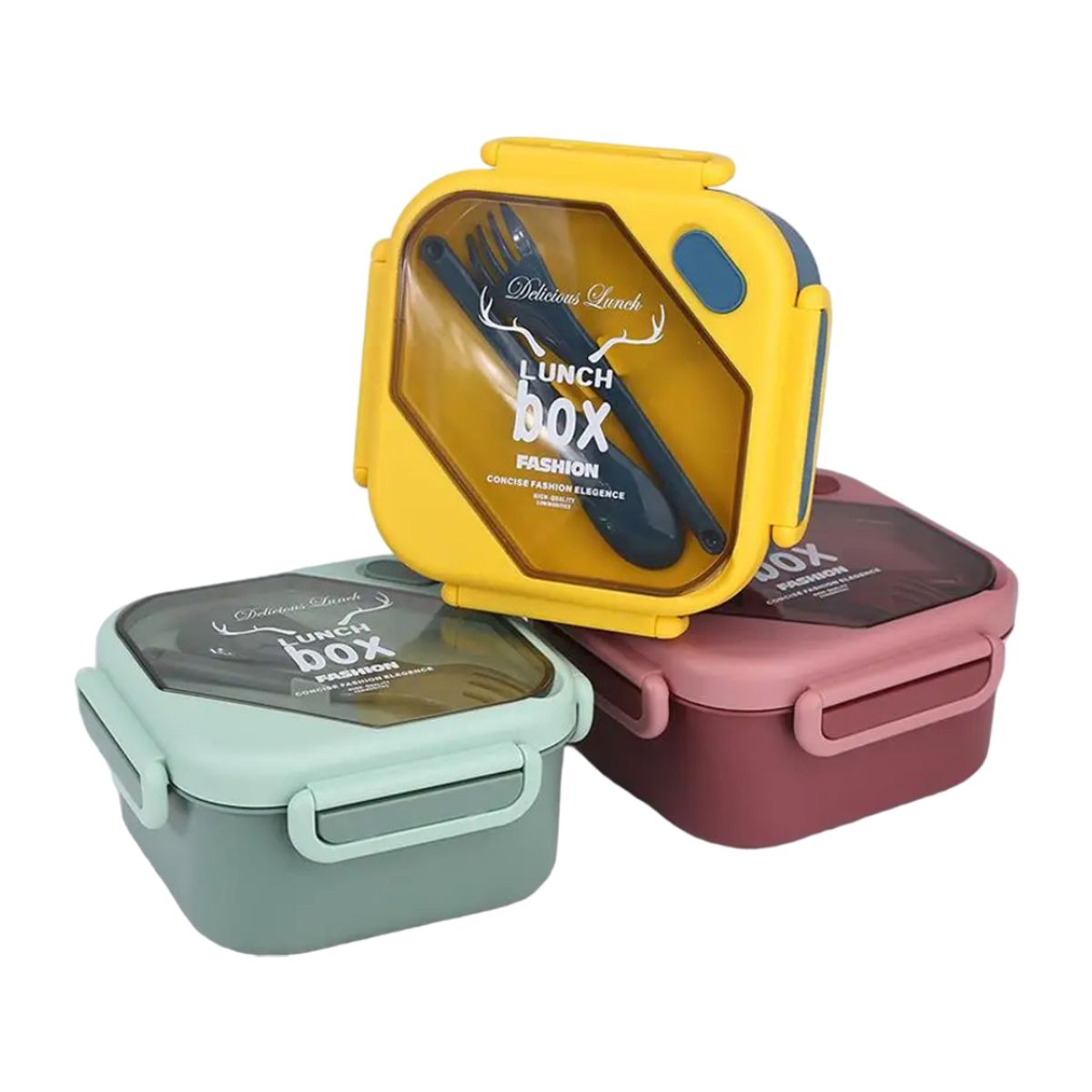 GENERICO - Portacomidas Lonchera Con Termo Y Cubiertos Recipiente Set