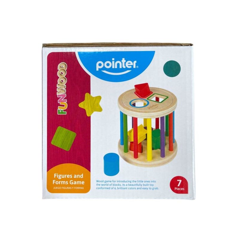 POINTER - Juego Didáctico Encaje De Figuras Geométricas Madera Niños