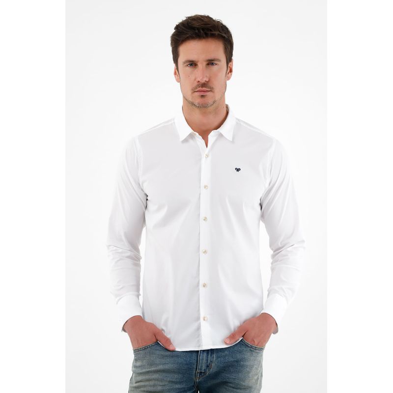 TENNIS - Camisa blanca manga larga para hombre