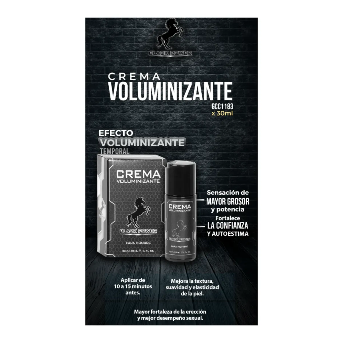 BLACK POWER - Crema Voluminizante x 30 Ml Black Power