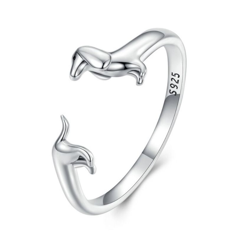 ALHAJAS - Anillo Alhajas Ajustable Para Mujer Salchicha En Plata 925