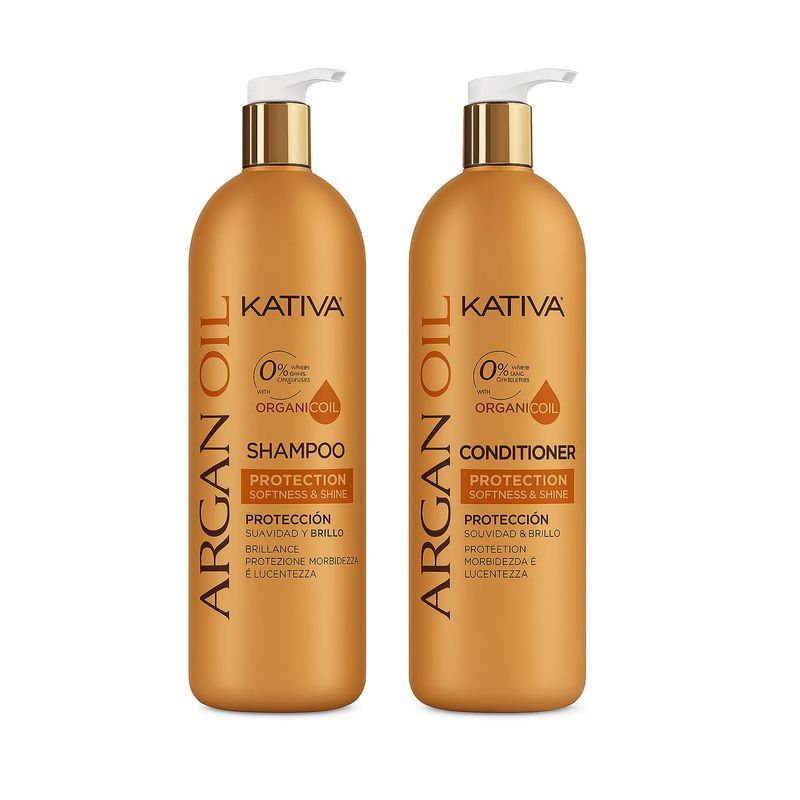 KATIVA - Kit Shampoo + Acond Cabello Dañado Argan 1L
