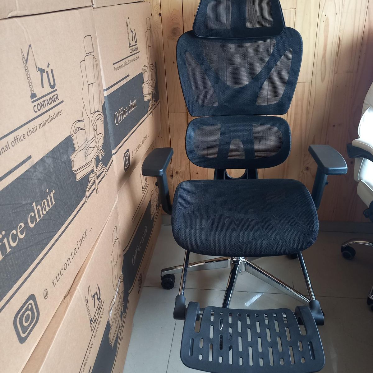 ERGONOMUS - Silla ergonomica de oficina con soporte lumbar y respaldar alto